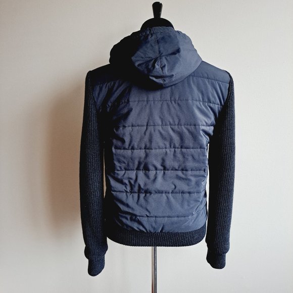 NEW Luigi Bianchi Mantova Navy Quilted Padded Jacket with Tricot Sleeves 50R / M - Picture 5 of 16